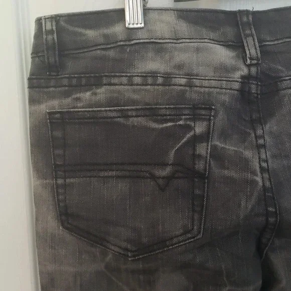 Do Denim Distressed Charcoal Grey Acid Wash Jeans - Picture 11 of 16